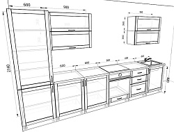 Модульная кухня Базис Nicole-Wood — длина 3,6 м, 7 цветов фасада на выбор более 12 кв. м.