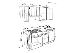 Модульная кухня Базис Вудлайн — длина 1,2 м, 5 цветов фасада на выбор минимализм