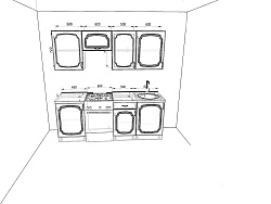 Модульная кухня Базис-Классика — длина 2,3 м, 5 цветов фасада на выбор под старину