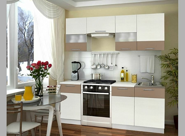 Модульная кухня Базис Linecolor — длина 2 м, 4 цвета фасада на выбор для хрущевки