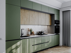 Модульная кухня Гола — длина 3,6 м, 17 цветов фасада на выбор ЛДСП