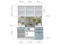 Модульная кухня Прованс — длина 1,6 м, 4 цвета фасада на выбор в квартиру