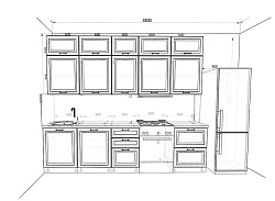 Модульная кухня Ницца Роял — длина 2,9 м, 3 цвета фасада на выбор для студии
