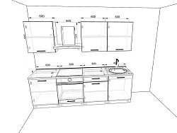 Современная Модульная кухня Базис — длина 2,4 м, 25 цветов фасада на выбор