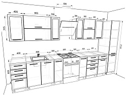 Модульная кухня София — длина 3,1 м, 8 цветов фасада на выбор фисташковая