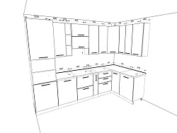 Модульная кухня София — длина 3,2 м, ширина 1,6 м, 8 цветов фасада на выбор хай-тек