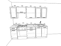 Модульная кухня Базис — длина 2,4 м, 25 цветов фасада на выбор в квартиру