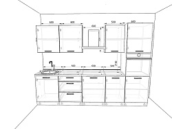 Модульная кухня Базис — длина 2,9 м, 25 цветов фасада на выбор хай-тек