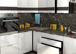 Модульная кухня Терра глосс — длина 3 м, ширина 1,6 м, 3 цвета фасада на выбор более 12 кв. м.