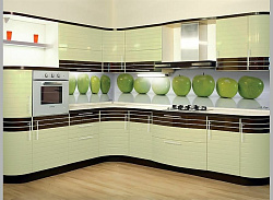 Модульная кухня Бостон — длина 3,1 м, ширина 2,4 м, 3 цвета фасада на выбор шпон