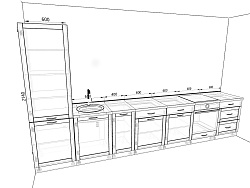 Модульная кухня Базис Nicole — длина 4 м, 7 цветов фасада на выбор хай-тек