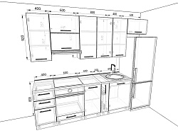Модульная кухня София — ширина 2,8 м, 8 цветов фасада на выбор хай-тек