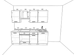 Модульная кухня Базис — длина 2,2 м, 25 цветов фасада на выбор хай-тек