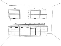 Модульная кухня Базис — длина 3,1 м, 25 цветов фасада на выбор фисташковая