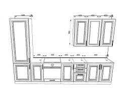 Модульная кухня Адель — длина 3,5 м, 5 цветов фасада на выбор под старину