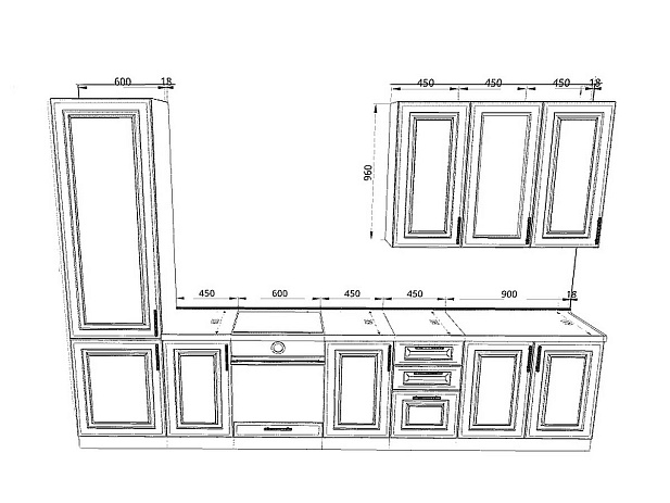 Модульная кухня Адель — длина 3,5 м, 5 цветов фасада на выбор фисташковая