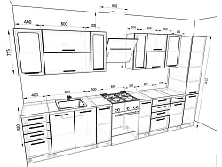 Модульная кухня София — длина 3,1 м, 8 цветов фасада на выбор более 12 кв. м.