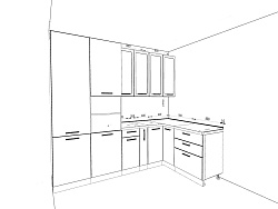 Современная Модульная кухня София — длина 2,8 м, ширина 1,8 м, 8 цветов фасада на выбор