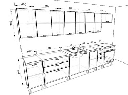 Модульная кухня Люкс — длина 3,4 м, 5 цветов фасада на выбор более 12 кв. м.