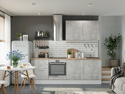 Модульная кухня Оптима — длина 2,4 м, 18 цветов фасада на выбор в коттедж