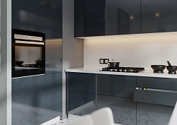 Модульная кухня Эстетик — длина 2,4 м, ширина 1,2 м, 3 цвета фасада на выбор акрил