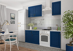Небольшая синяя кухня