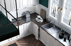 Модульная кухня Ницца Роял — длина 3,4 м, ширина 2,6 м, 3 цвета фасада на выбор эмаль