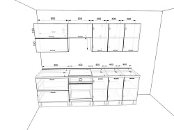 Модульная кухня Люкс — длина 2,6 м, 4 цвета фасада на выбор минимализм