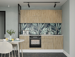 Модульная кухня Оптима — длина 2,2 м, 18 цветов фасада на выбор в коттедж