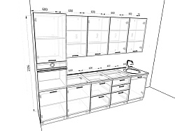 Модульная кухня Хелмер — длина 3 м, 3 цвета фасада на выбор