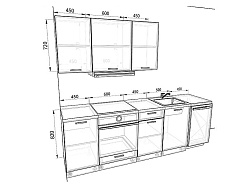 Модульная кухня Базис Миксколор — длина 2,5 м, 4 цвета фасада на выбор ЛДСП