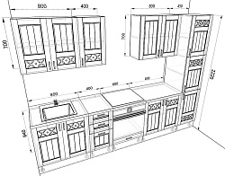 Модульная кухня Камелия — длина 3,1 м, 2 цвета фасада на выбор более 12 кв. м.