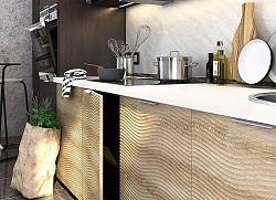 Современная Модульная кухня Терра софт — длина 2,8 м, 3 цвета фасада на выбор