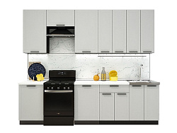 Модульная кухня Глетчер — длина 2,8 м, 3 цвета фасада на выбор хай-тек