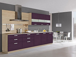 Модульная кухня Базис Вудколор — длина 2,6 м, 6 цветов фасада на выбор ЛДСП