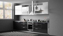 Кухня Черно-белый металлик №1 BMS
