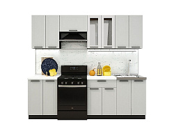 Модульная кухня Глетчер — длина 2,4 м, 3 цвета фасада на выбор хай-тек